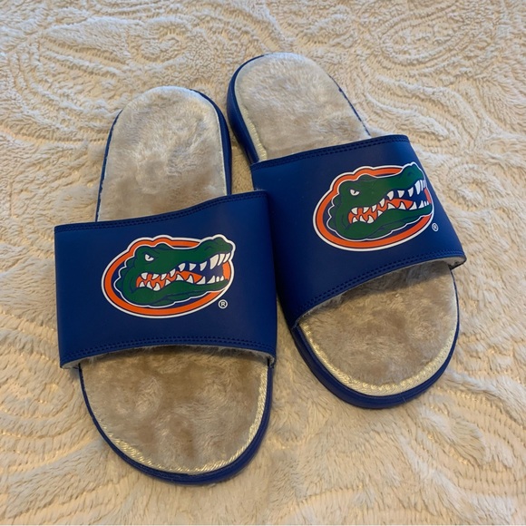 ISlide Florida Gators Faux Fur Slide Sandals - Royal Blue - Picture 6 of 7